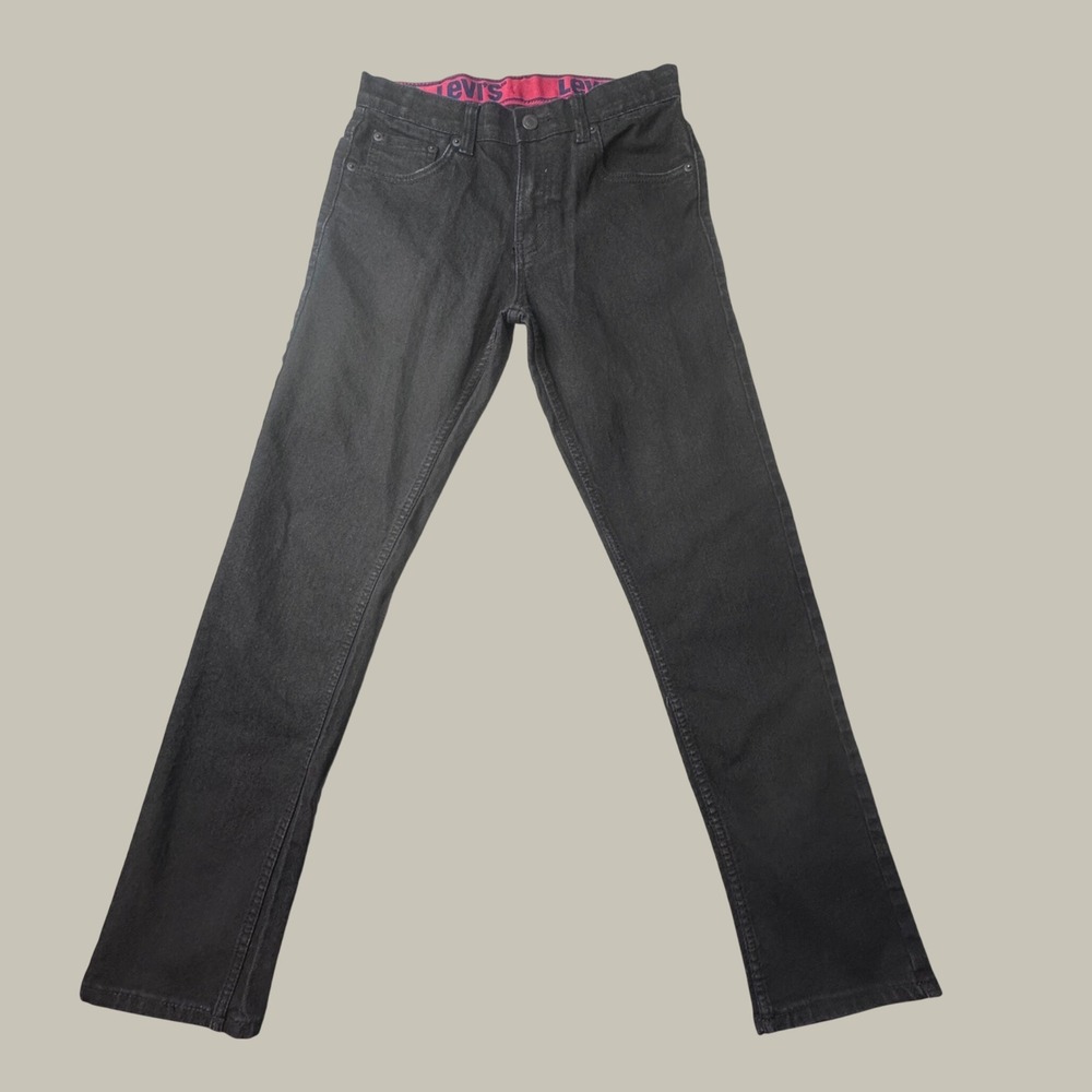 Levi's 511 Jeans Boys 16 Slim Black Stretch Denim Adjustable Waist Regular Fit